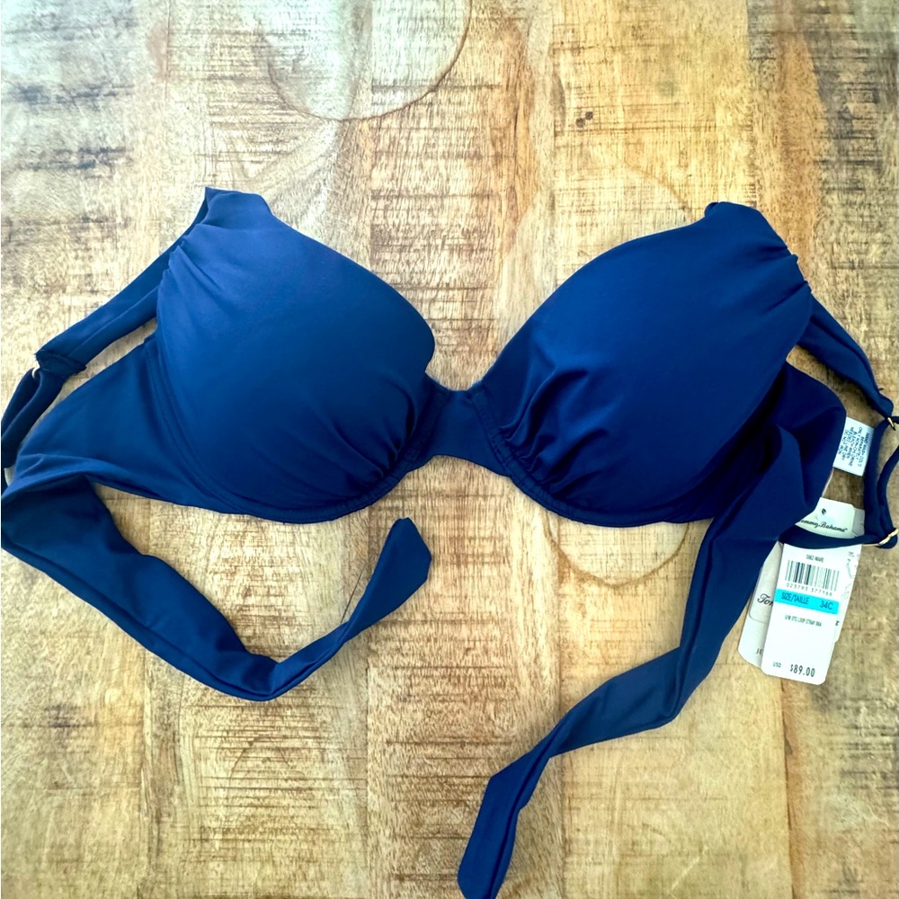 👙NWT Tommy Bahama Women's Swimsuit Top🏊‍♀️Size:34C💙Color: Mare Navy Blue💙